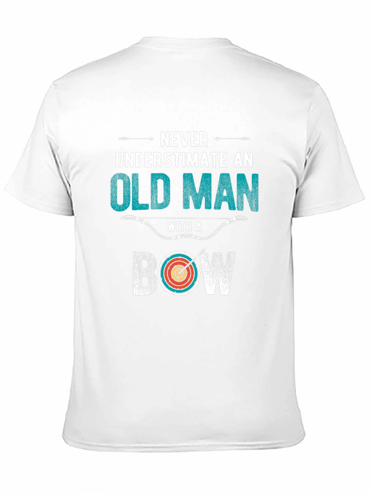 Never Underestimate Old Man Bow T-Shirt