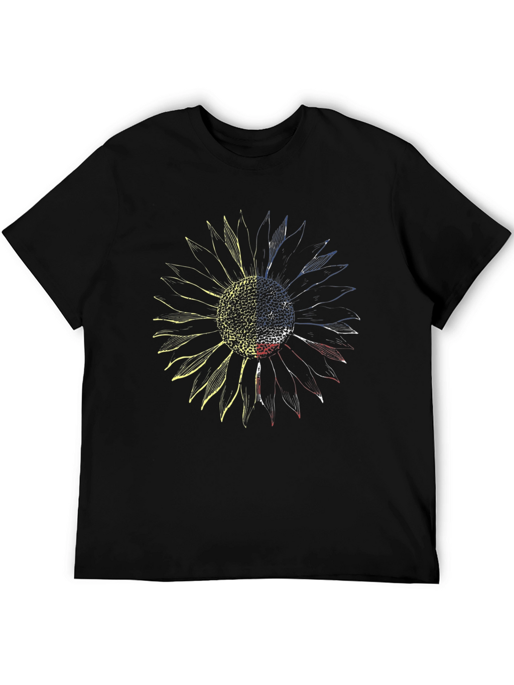 Sunflower Ukraine Flag Black Graphic Tee