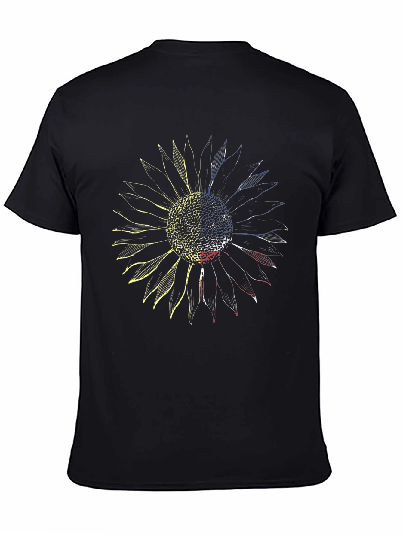 Sunflower Ukraine Flag Black Graphic Tee