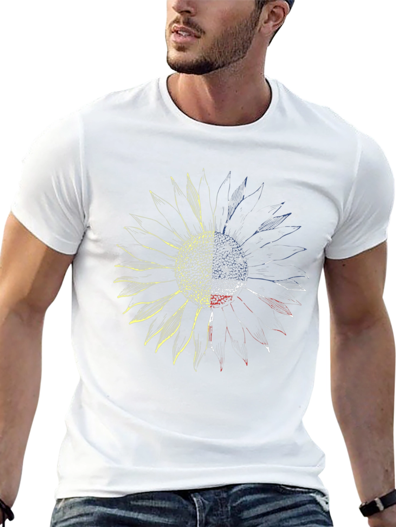 Sunflower Ukraine Flag Black Graphic Tee