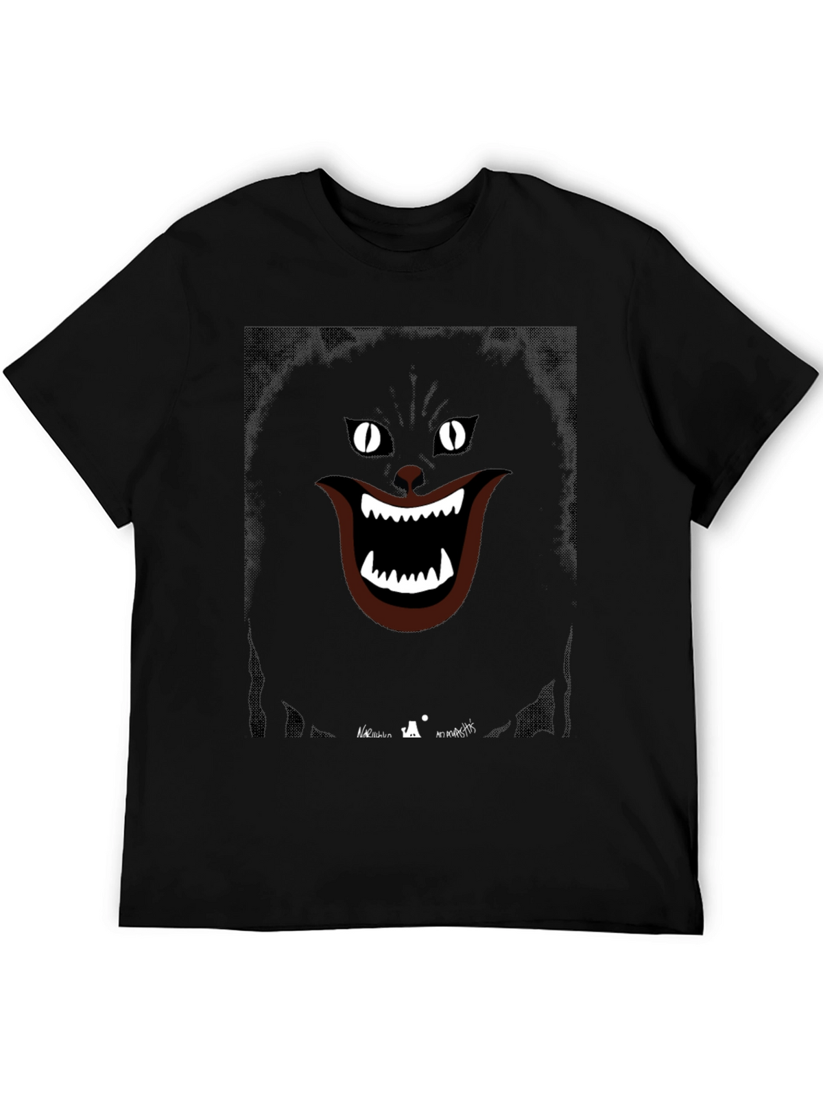 Grinning Cat Graphic Tee - Spooky Style