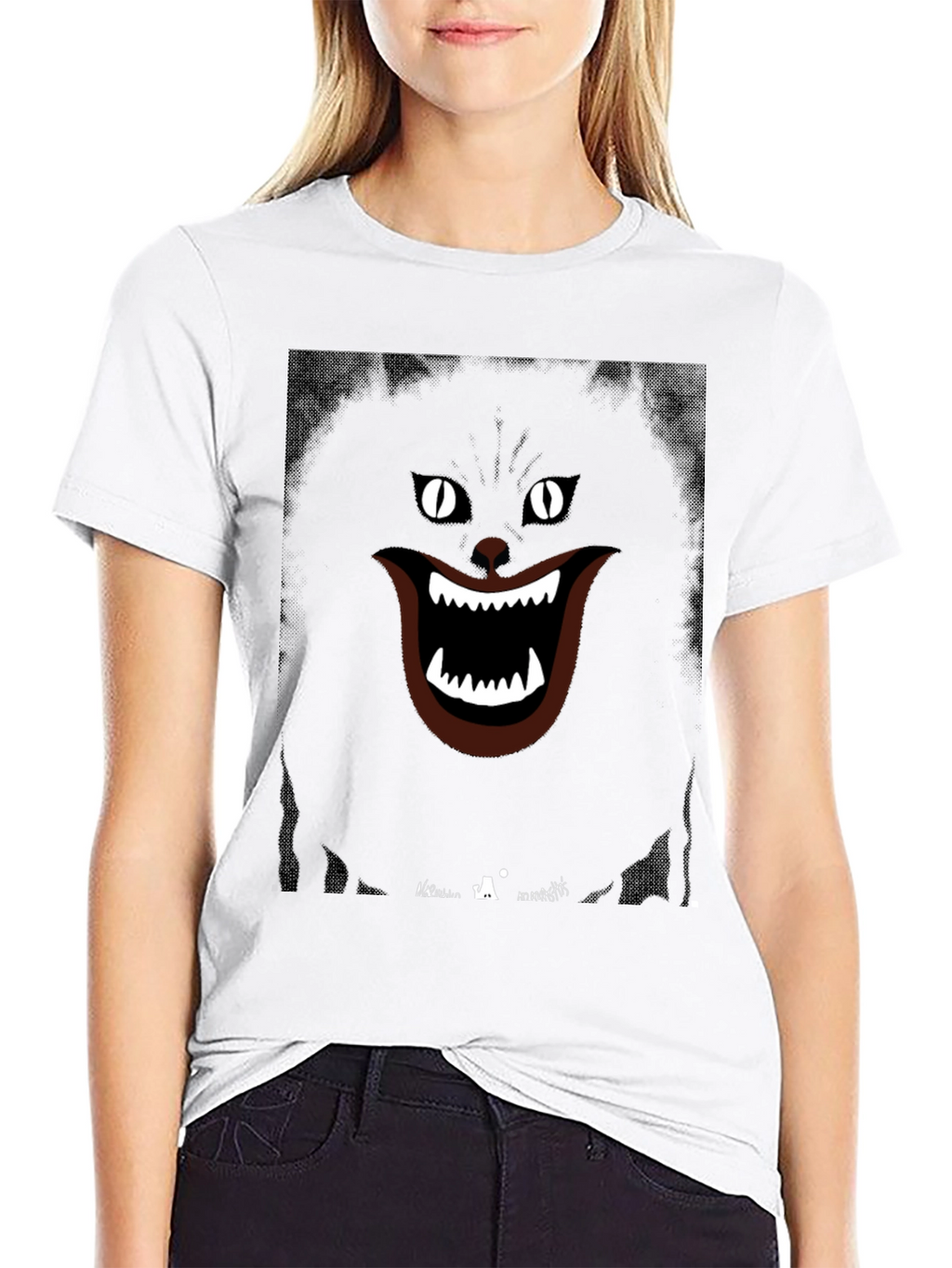Grinning Cat Graphic Tee - Spooky Style