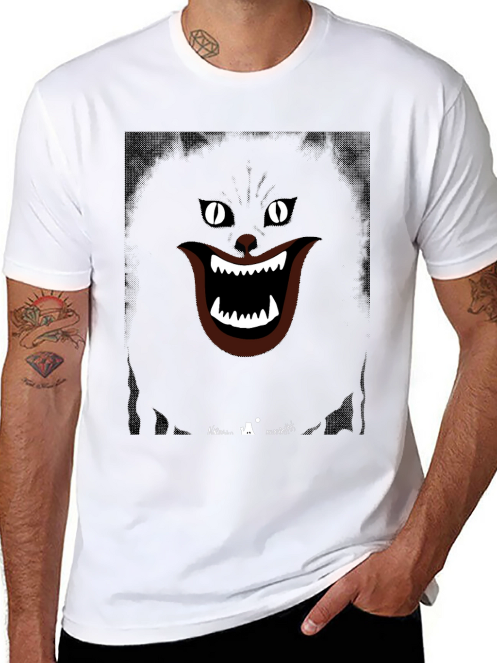 Grinning Cat Graphic Tee - Spooky Style