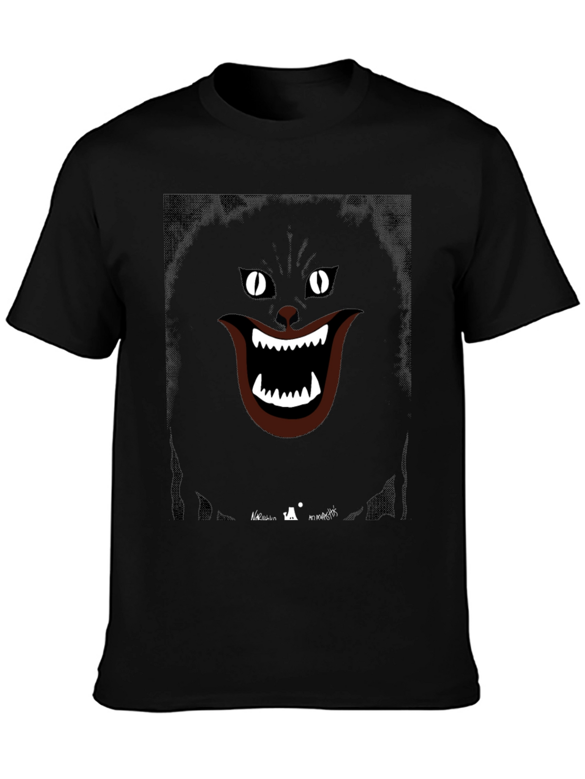Grinning Cat Graphic Tee - Spooky Style
