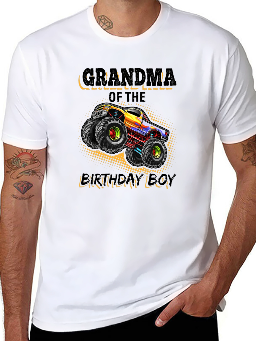 Grandma of the Birthday Boy Monster Truck T-Shirt