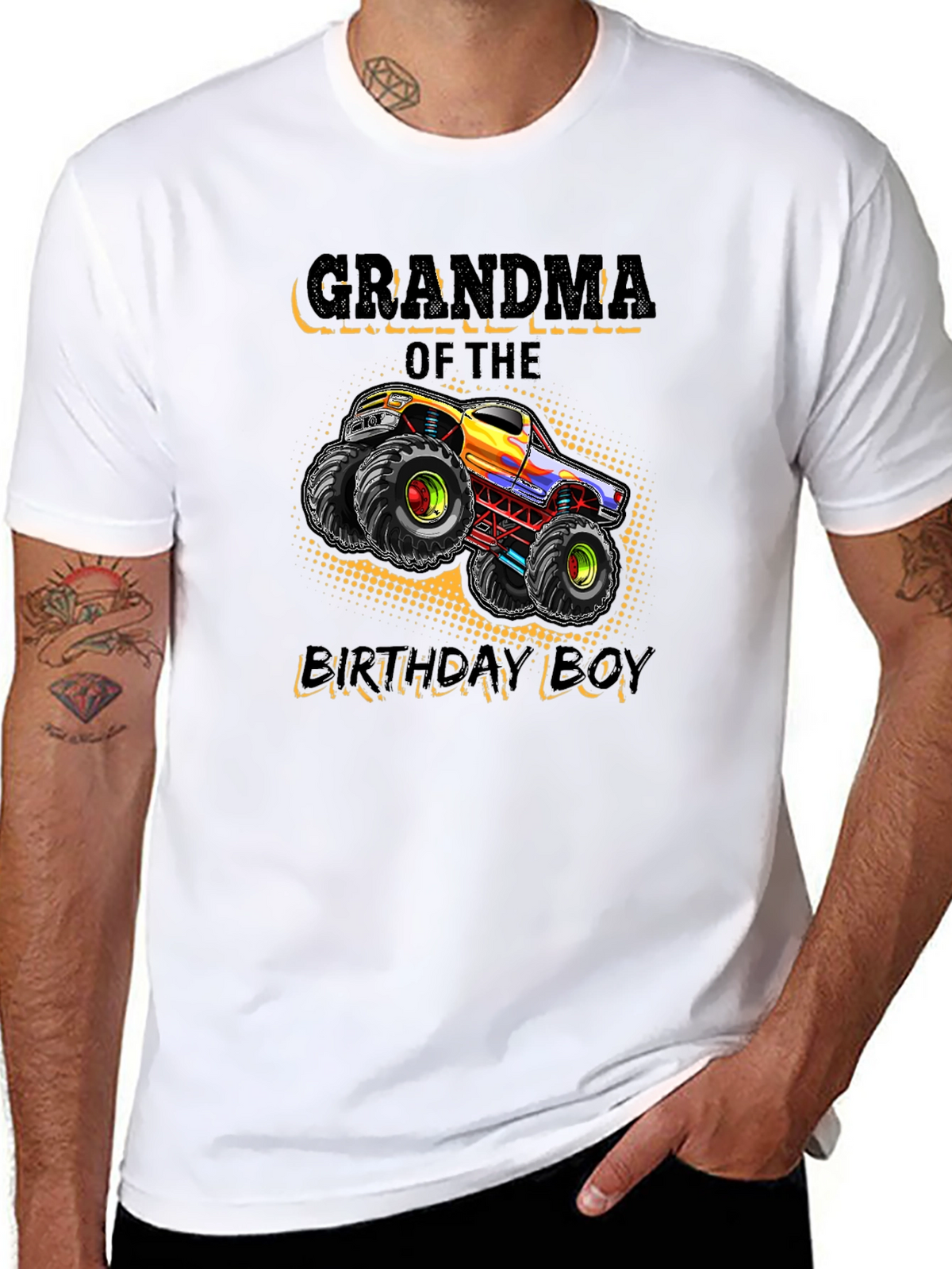 Grandma of the Birthday Boy Monster Truck T-Shirt