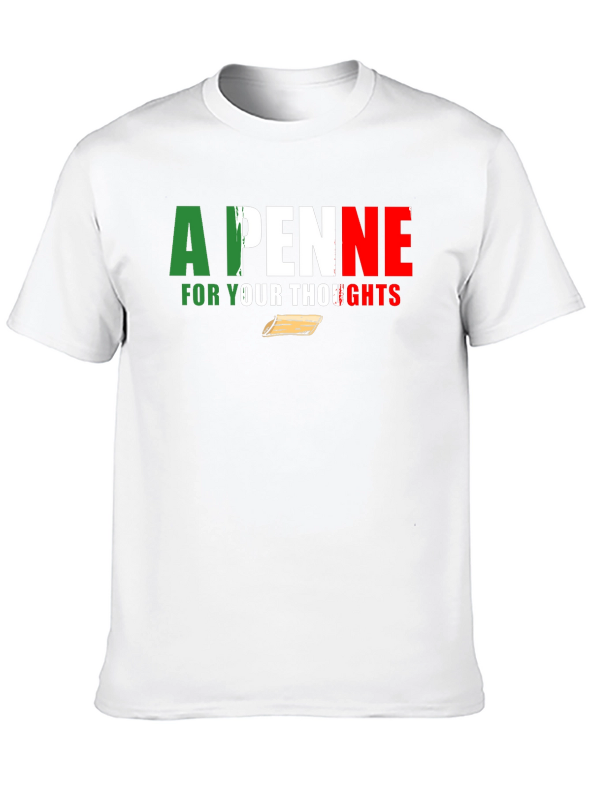 A Penne For Your Thoughts Black Graphic T-Shirt