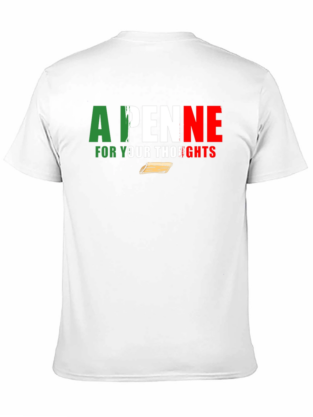 A Penne For Your Thoughts Black Graphic T-Shirt