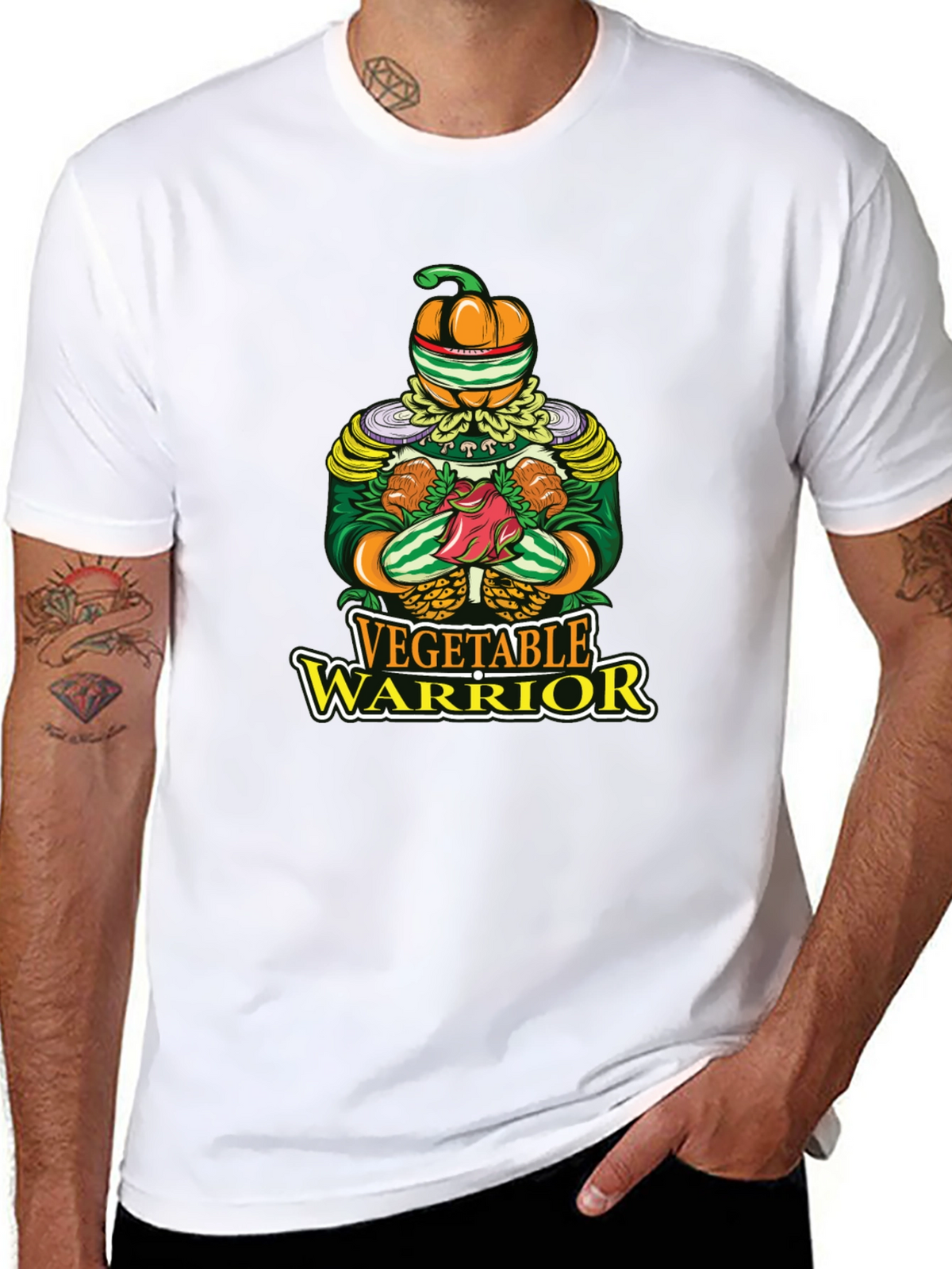 Vegetable Warrior Graphic T-Shirt - Unique Vegan Style
