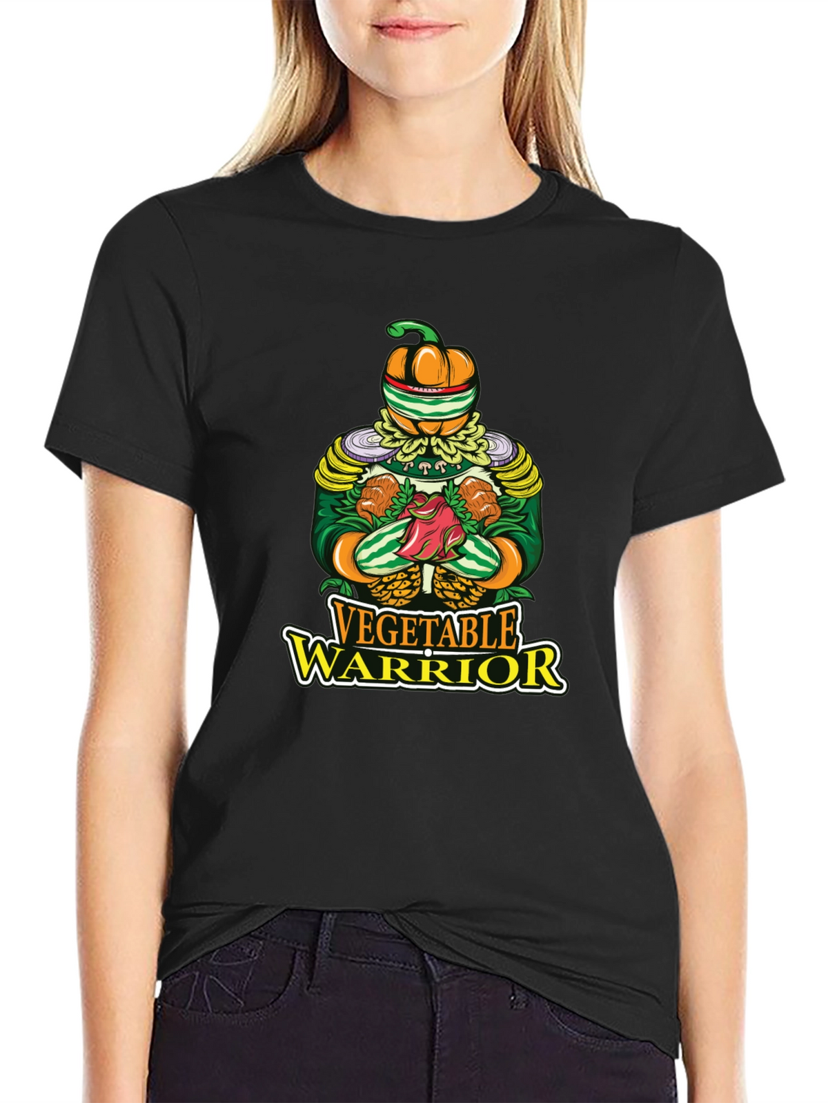Vegetable Warrior Graphic T-Shirt - Unique Vegan Style