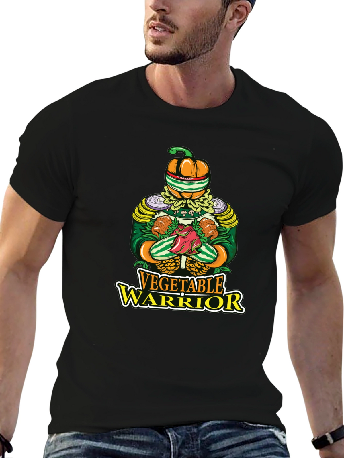 Vegetable Warrior Graphic T-Shirt - Unique Vegan Style
