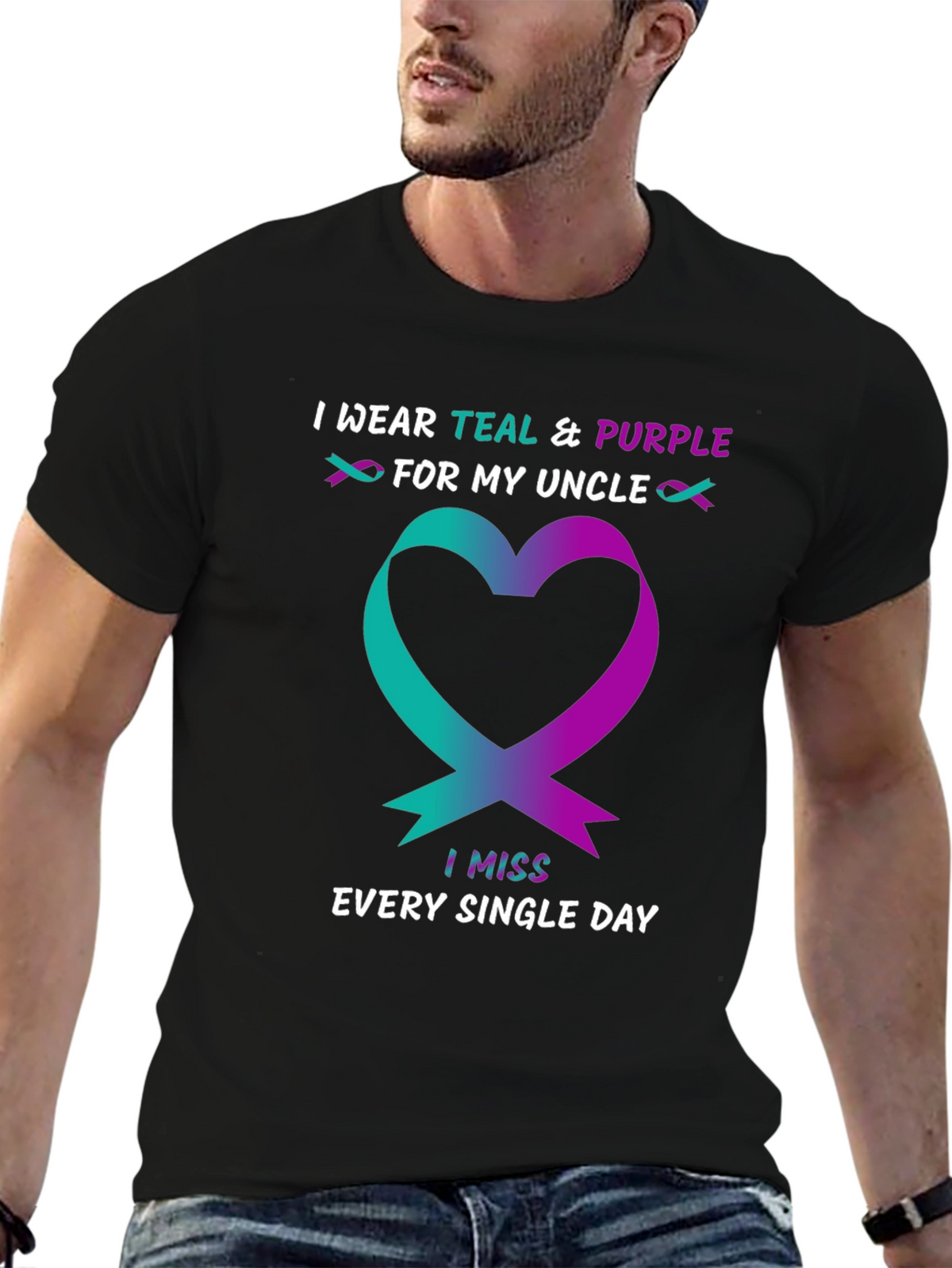 Teal & Purple Uncle Awareness T-Shirt