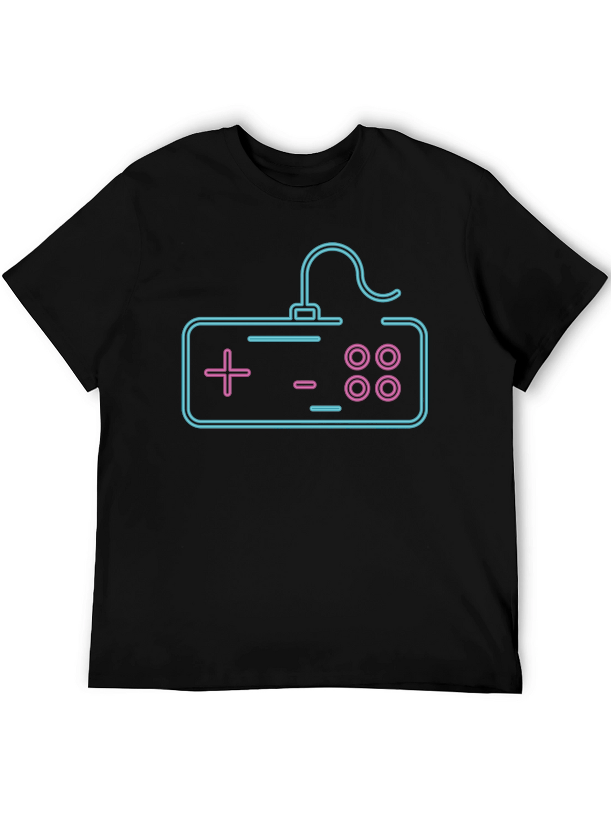 Neon Game Controller Graphic Tee - Black