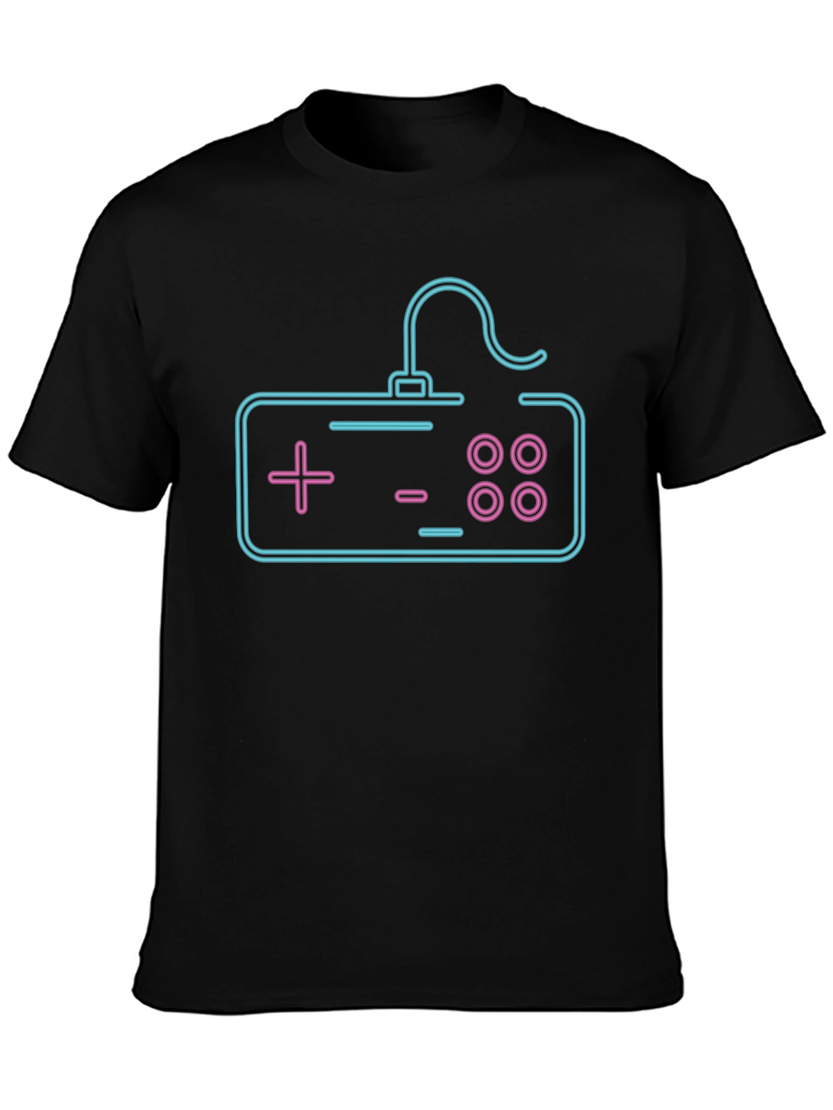 Neon Game Controller Graphic Tee - Black
