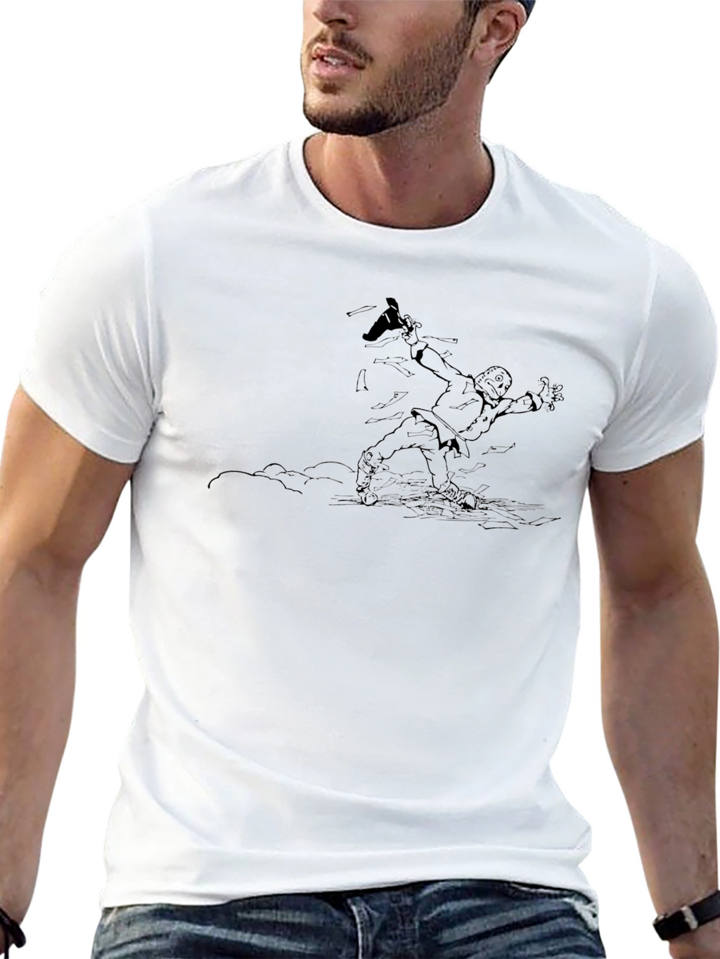 Retro Logger Graphic T-Shirt - Black