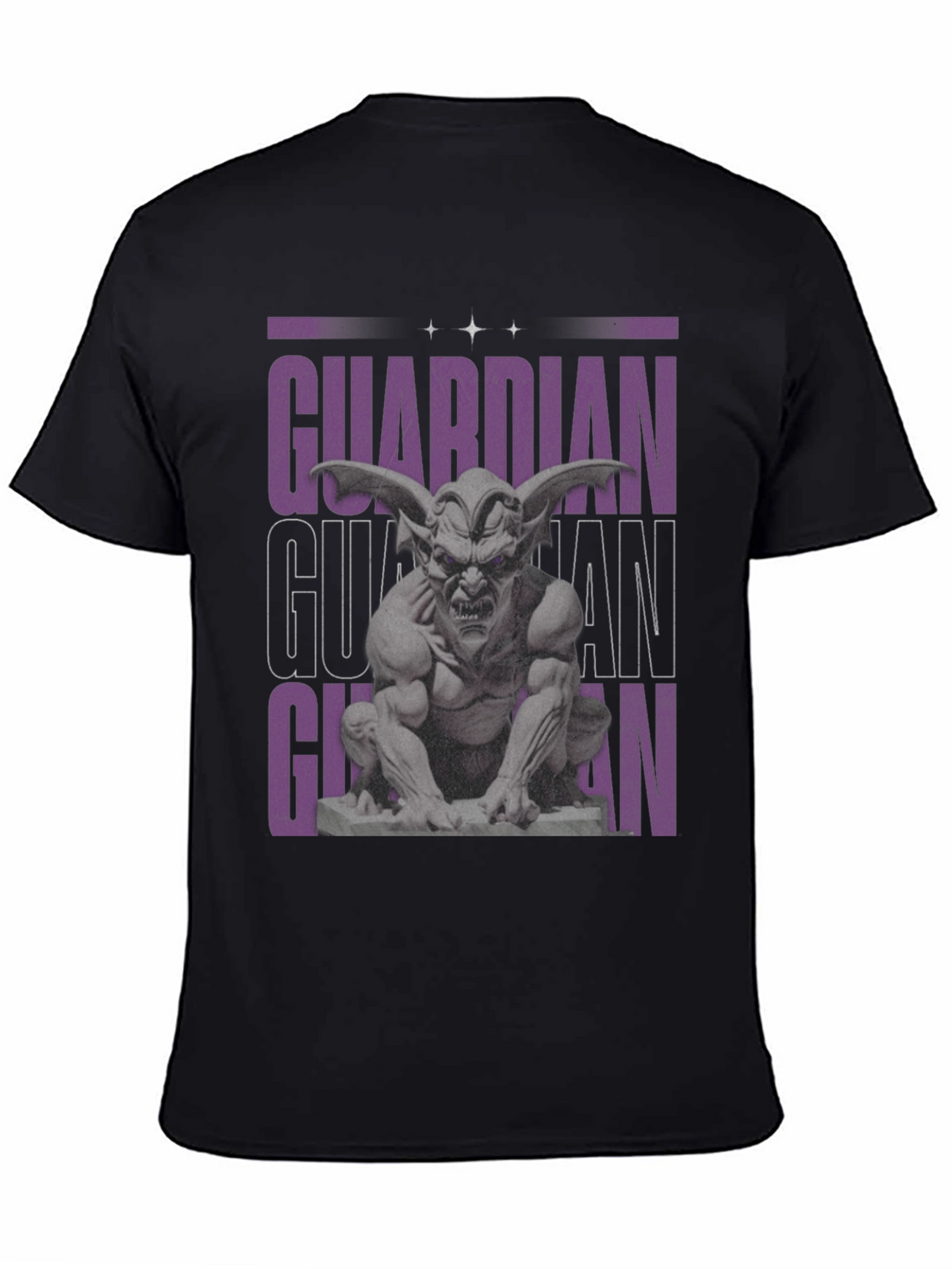 Guardian Gargoyle Graphic Tee - Black Cotton