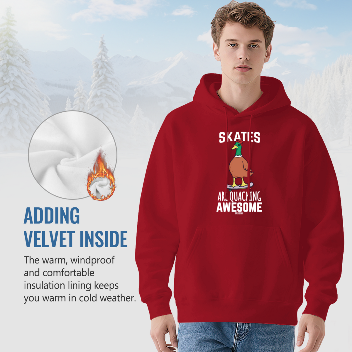 "SKATIES" Text Design Hoodie