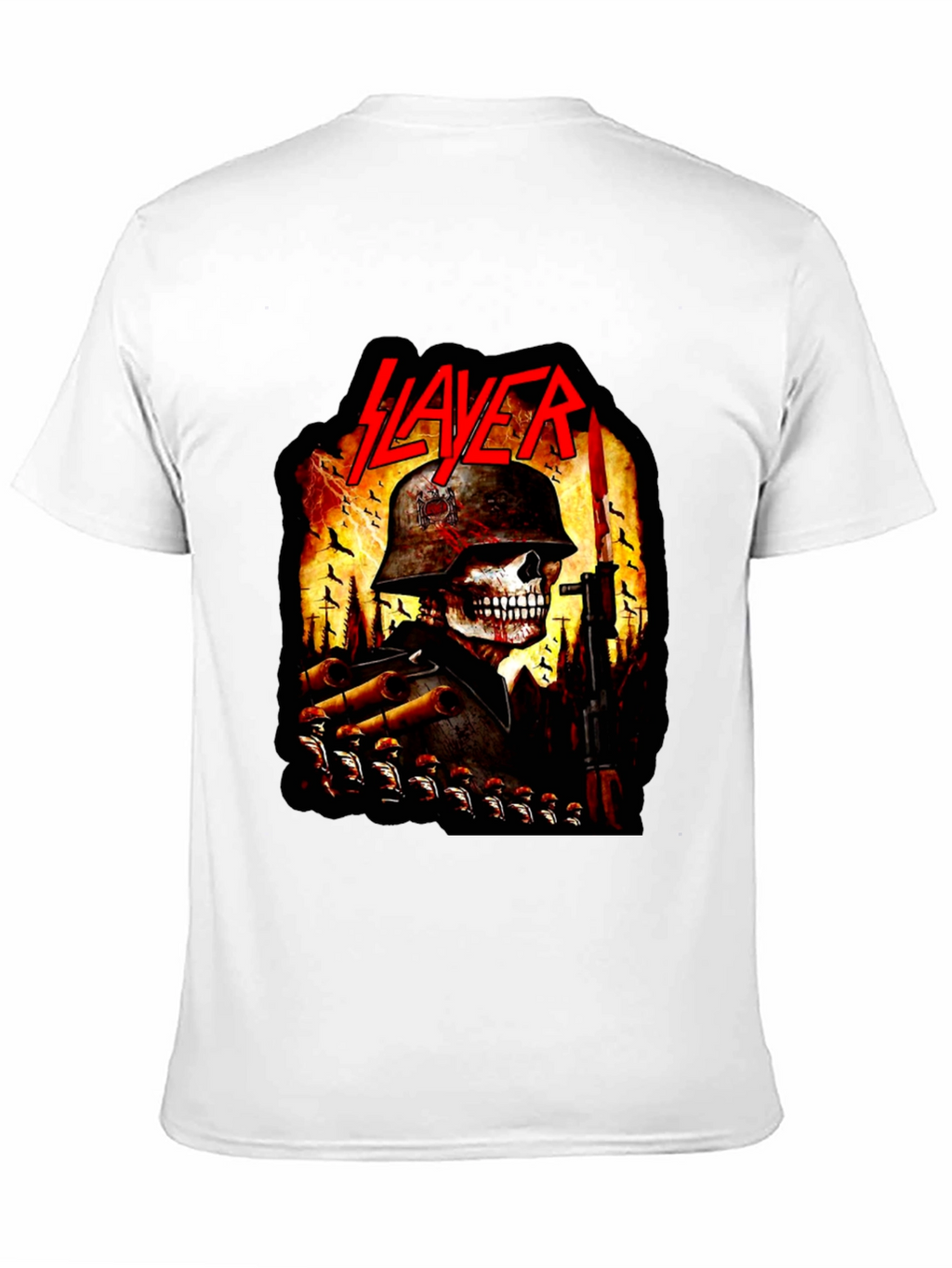 Slayer Band Skull Soldier Graphic Black T-Shirt