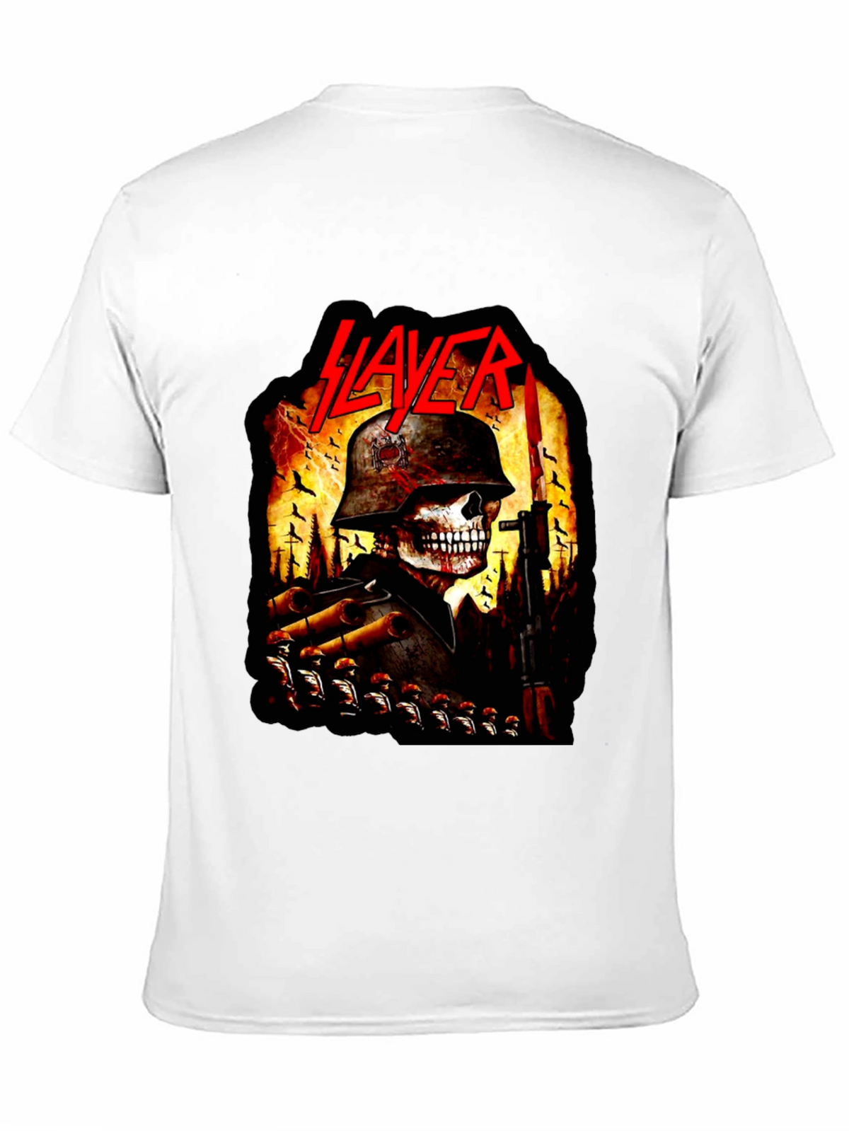 Slayer Band Skull Soldier Graphic Black T-Shirt
