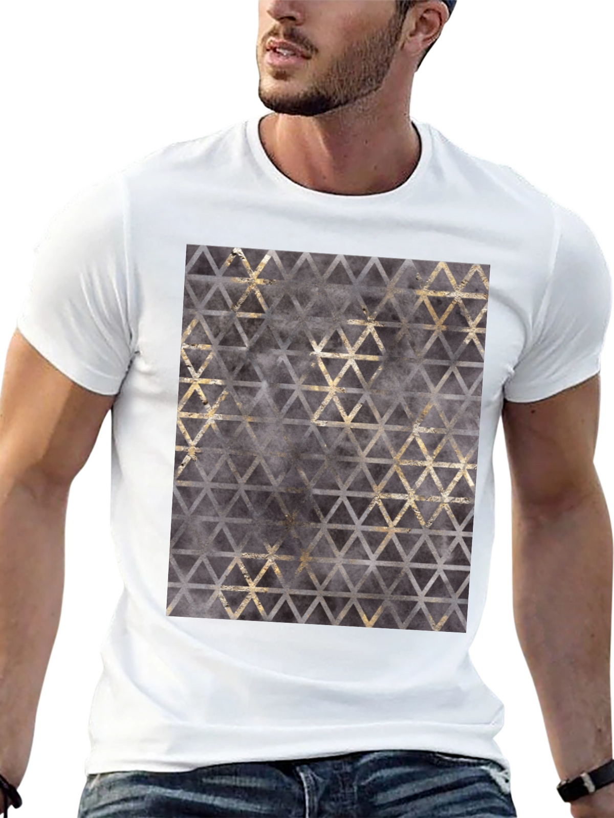 Geometric Triangle Print T-Shirt