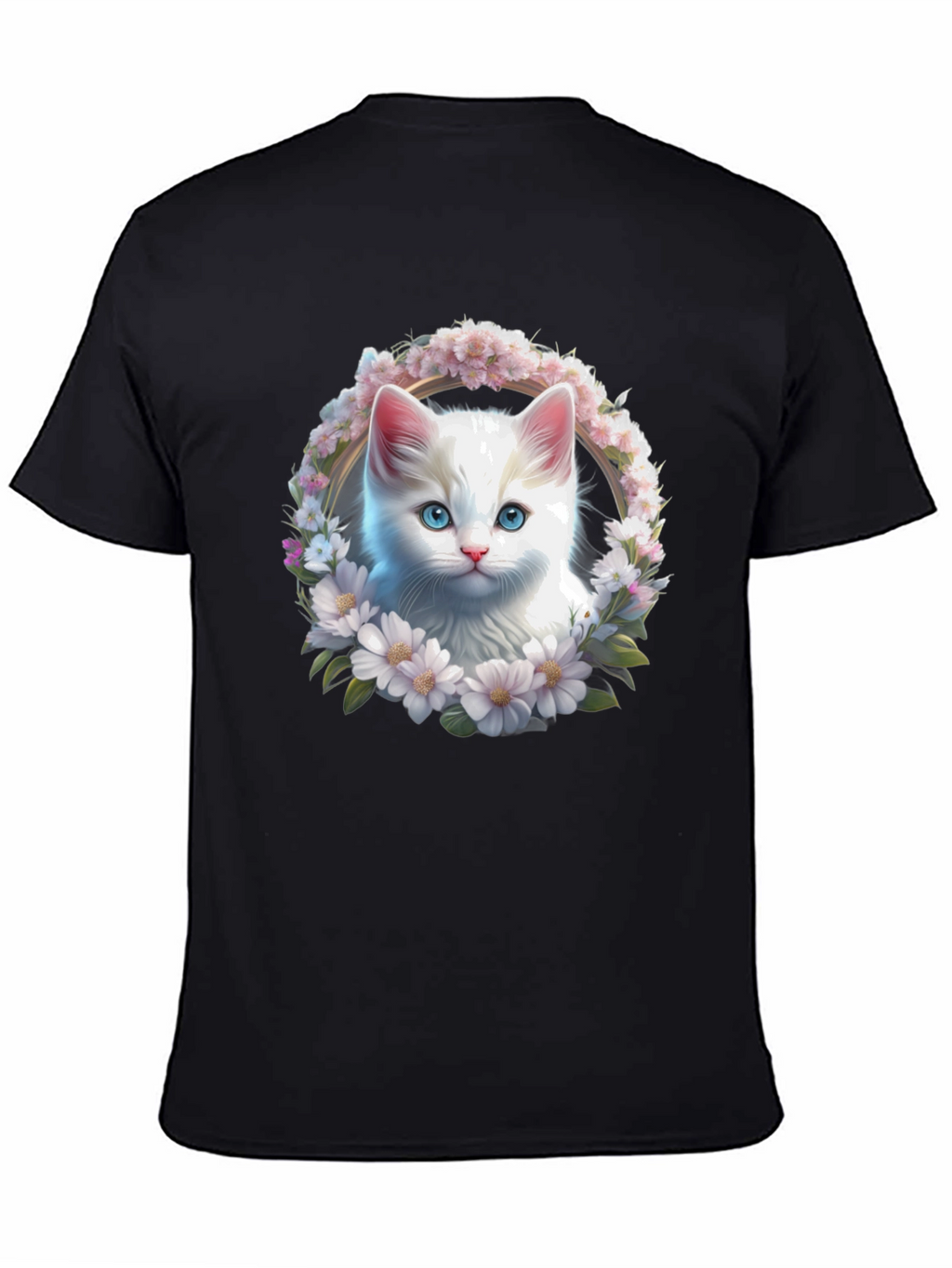 Cat Flower Wreath Graphic Tee