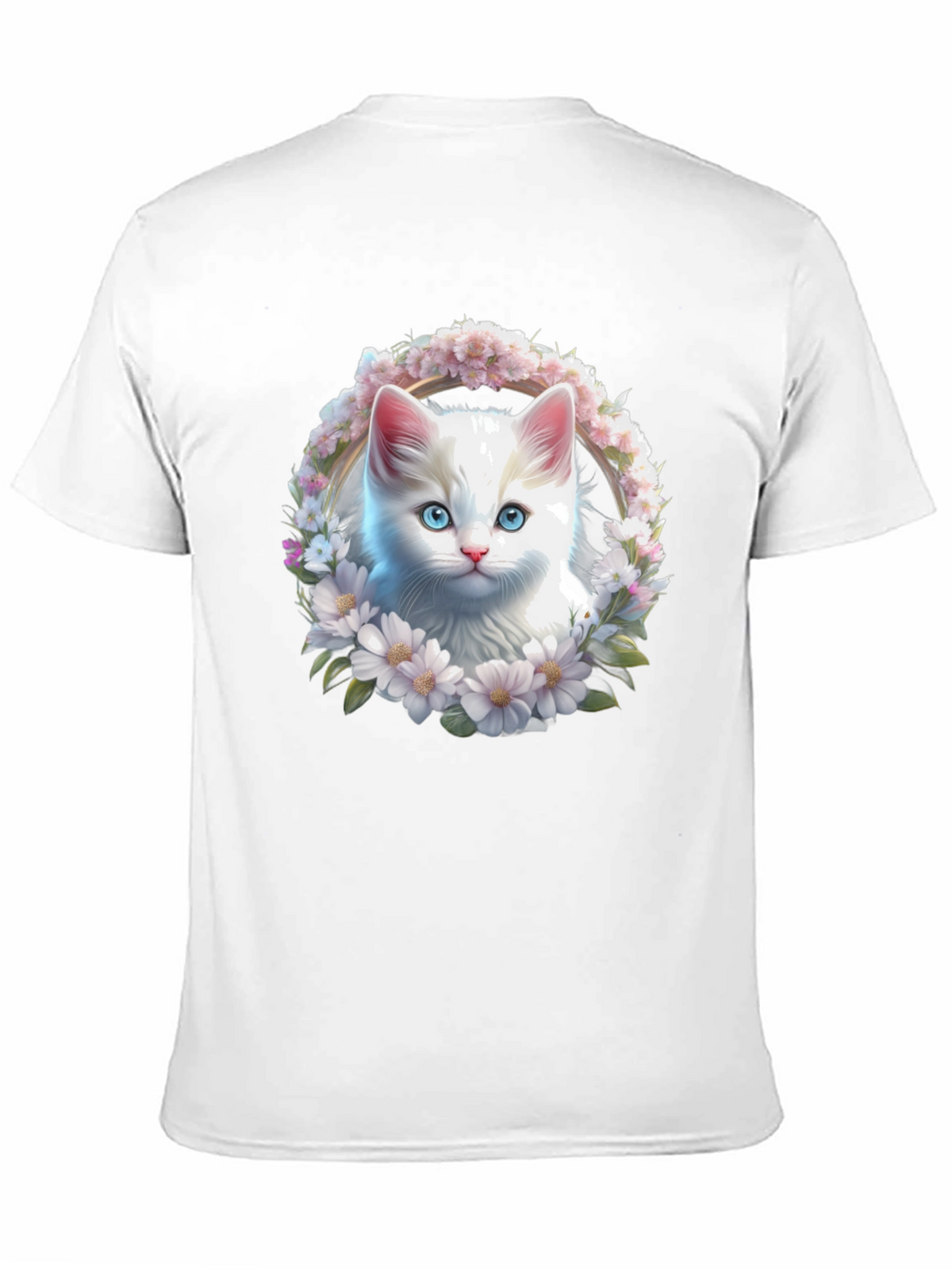 Cat Flower Wreath Graphic Tee