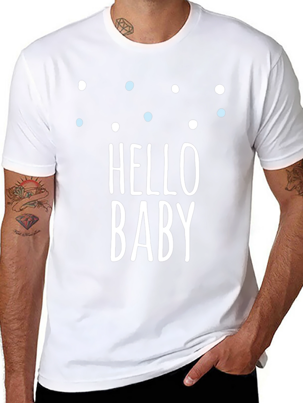 Hello Baby Graphic Tee - Black Crew Neck T-Shirt