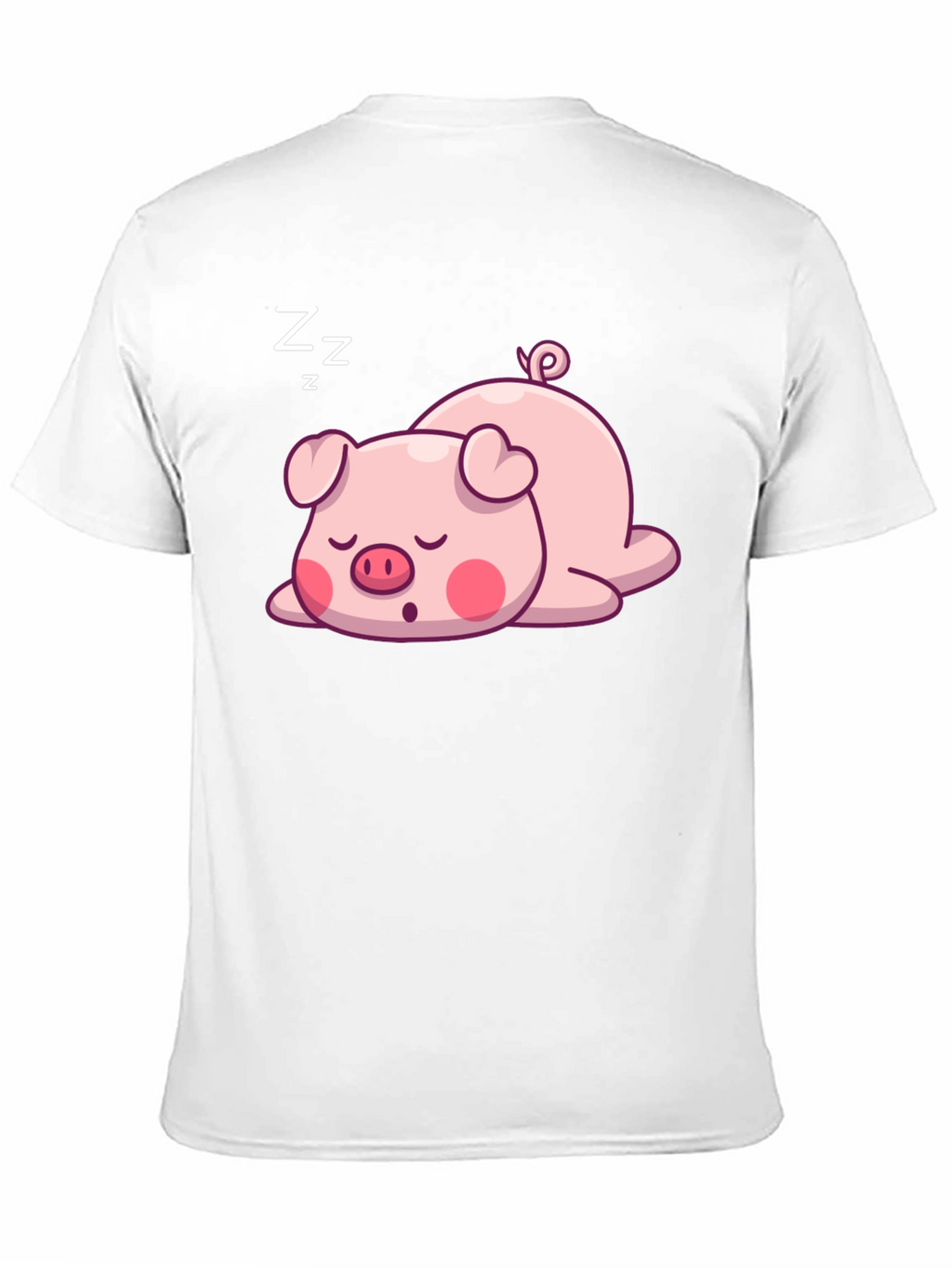 Cute Sleeping Pig Graphic T-Shirt