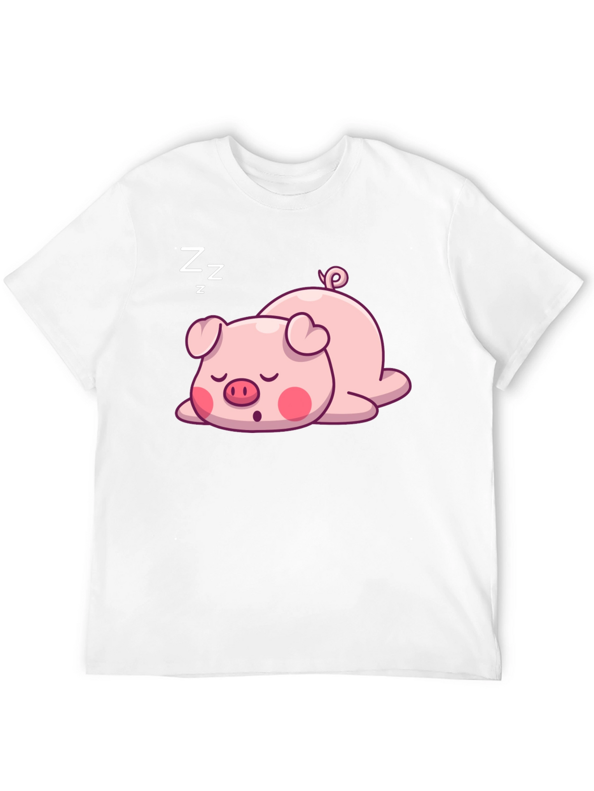 Cute Sleeping Pig Graphic T-Shirt