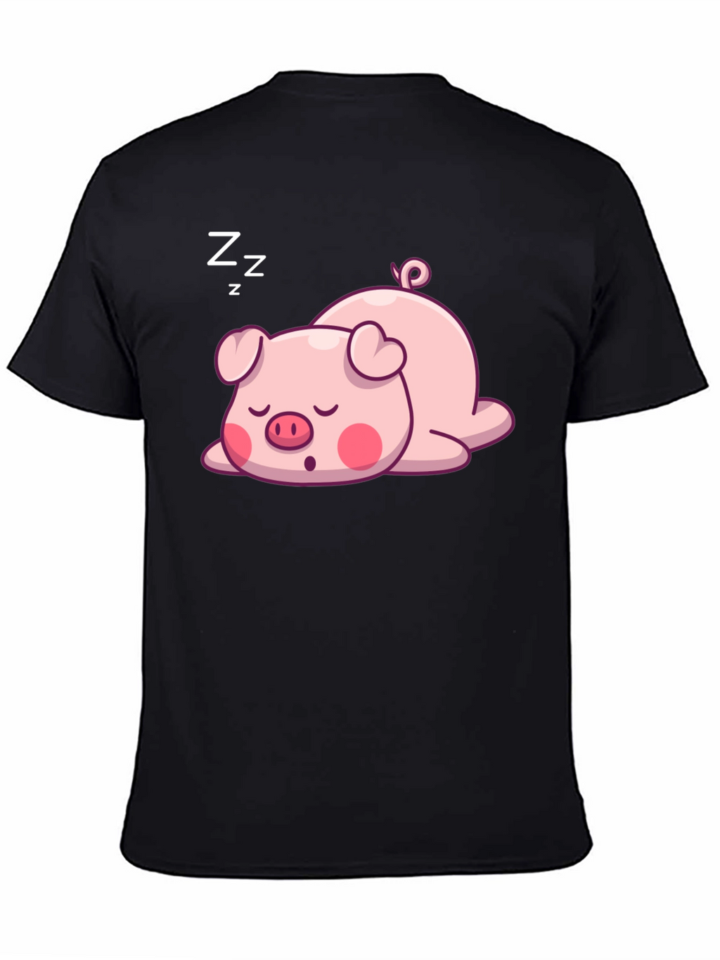 Cute Sleeping Pig Graphic T-Shirt