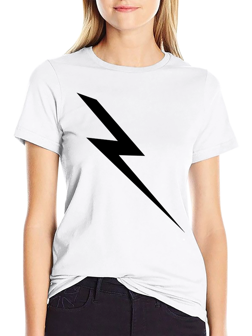 Black Lightning Bolt Graphic T-Shirt
