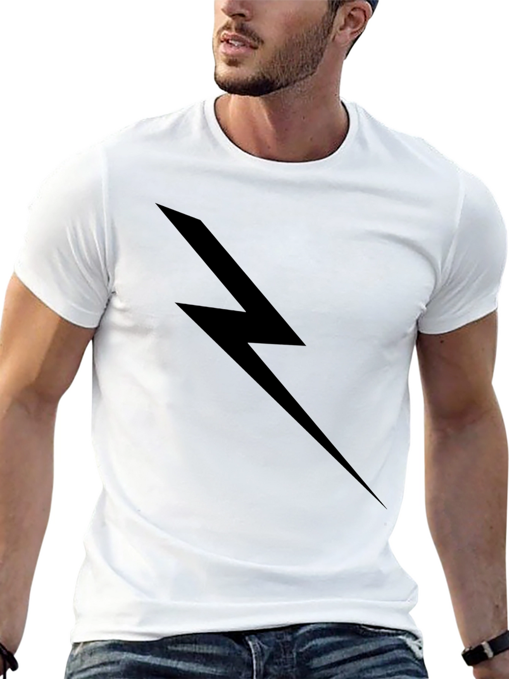 Black Lightning Bolt Graphic T-Shirt
