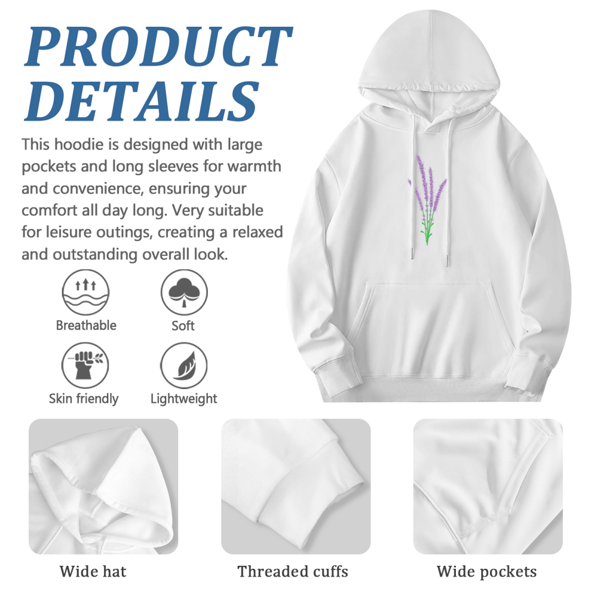Lavender Minimalist Hoodie
