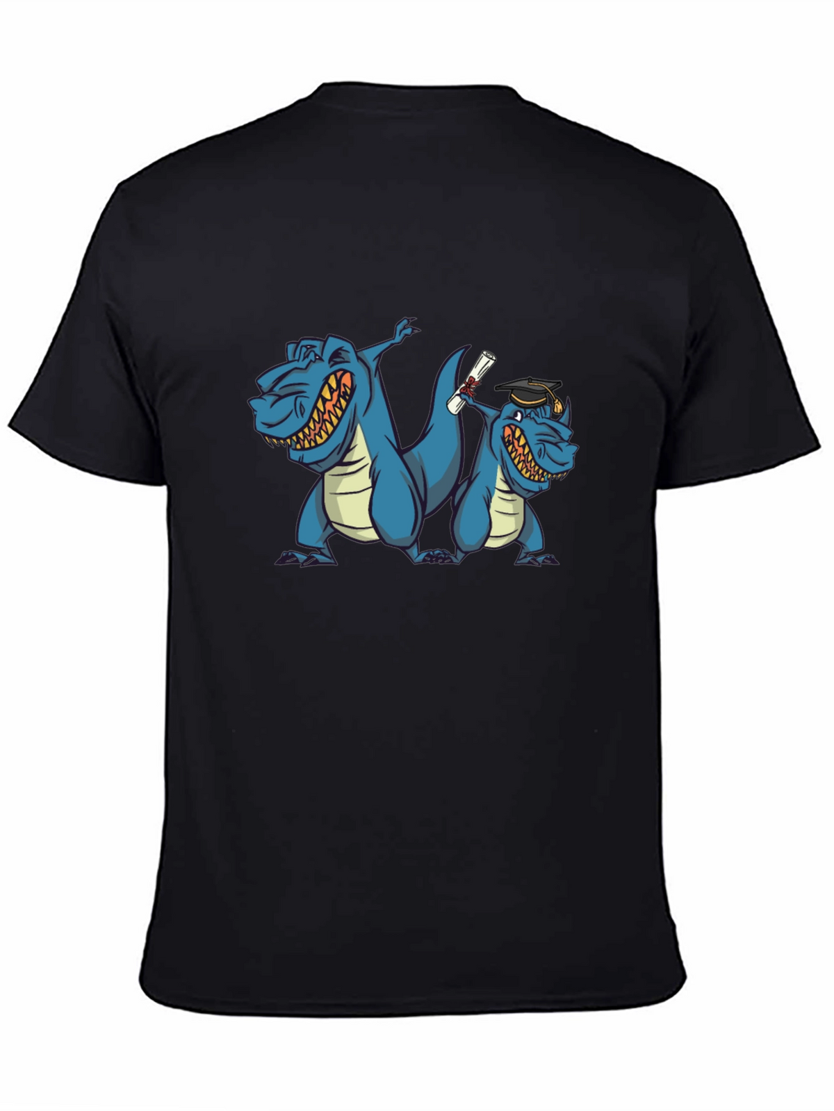 Funny Dinosaur Graduation Black T-Shirt