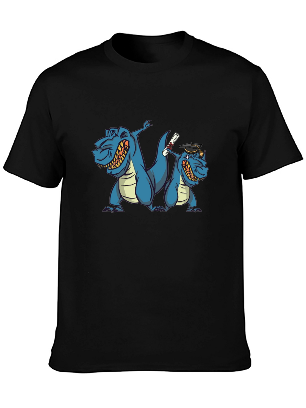 Funny Dinosaur Graduation Black T-Shirt