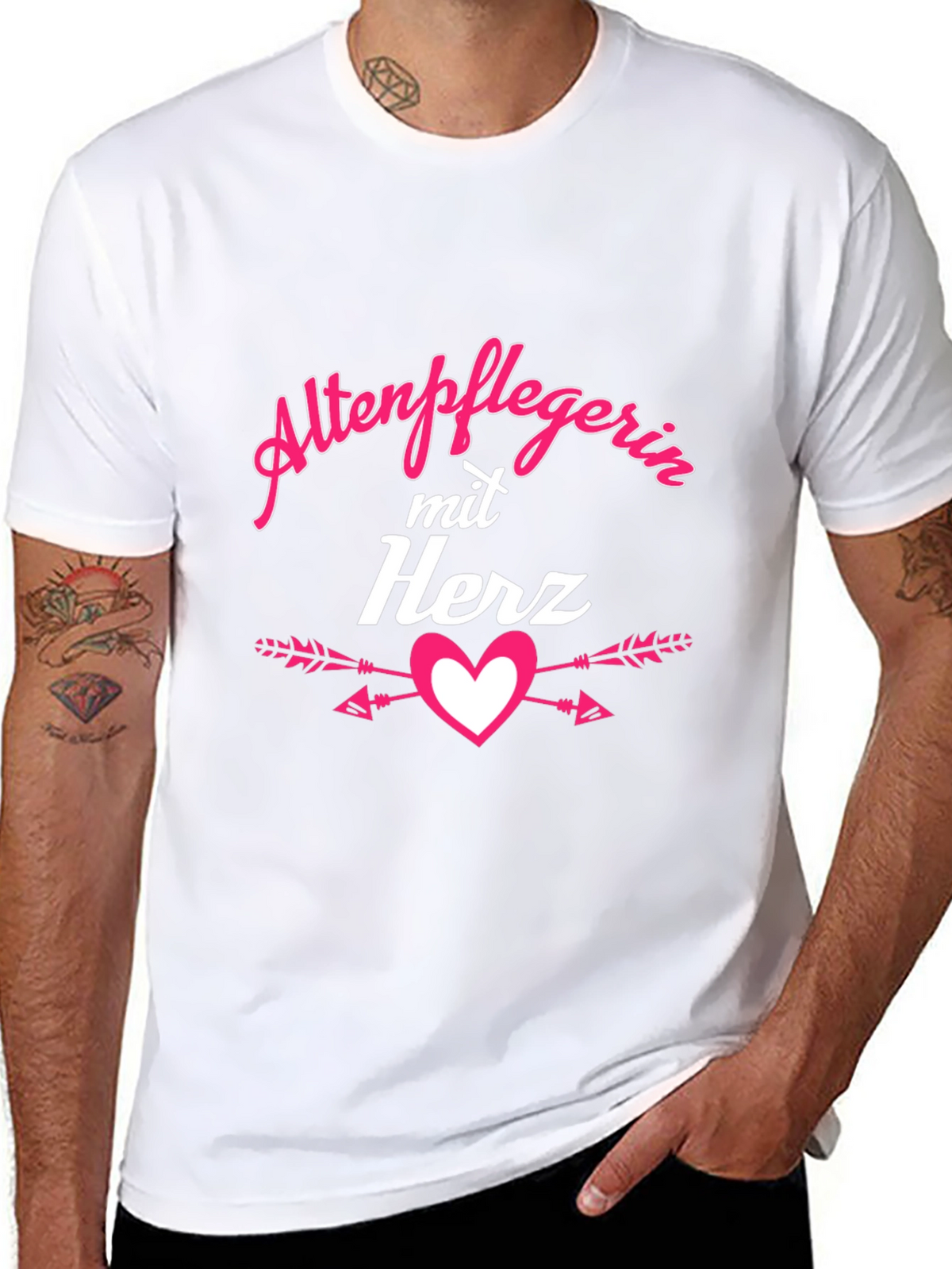 Altenpflegerin mit Herz Black T-Shirt