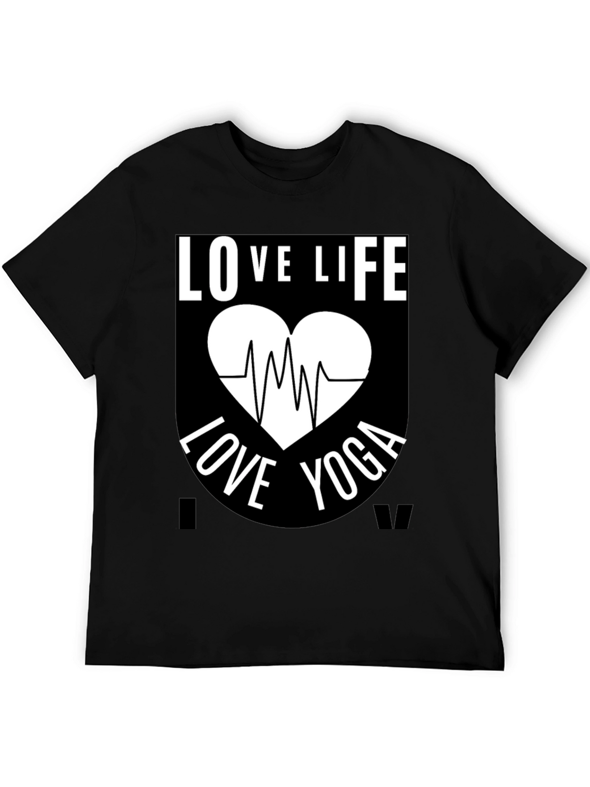 Love Life Yoga Graphic T-Shirt - Black