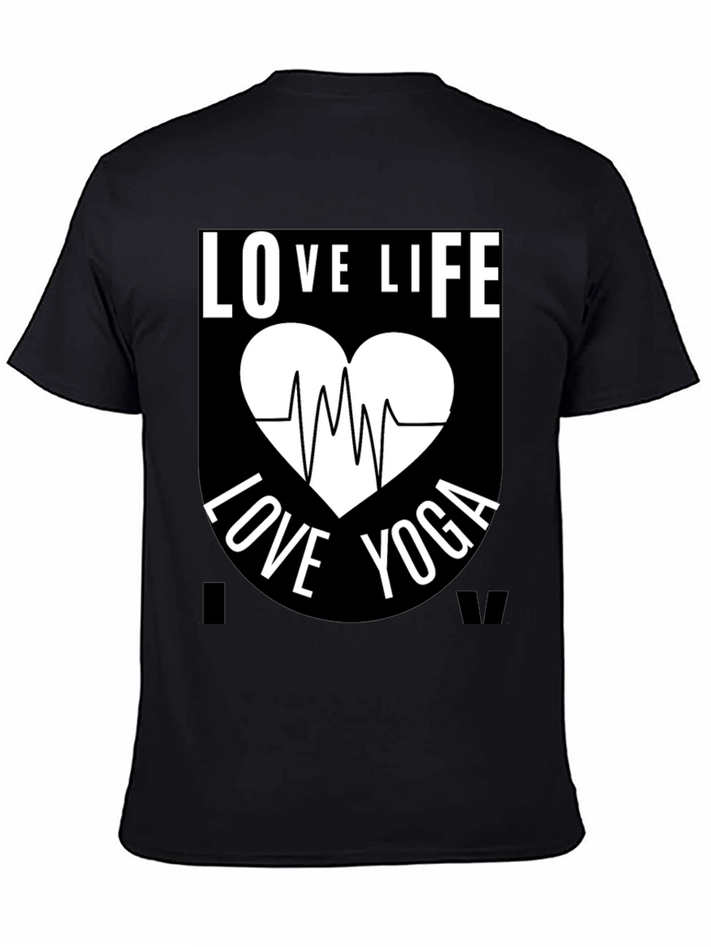 Love Life Yoga Graphic T-Shirt - Black