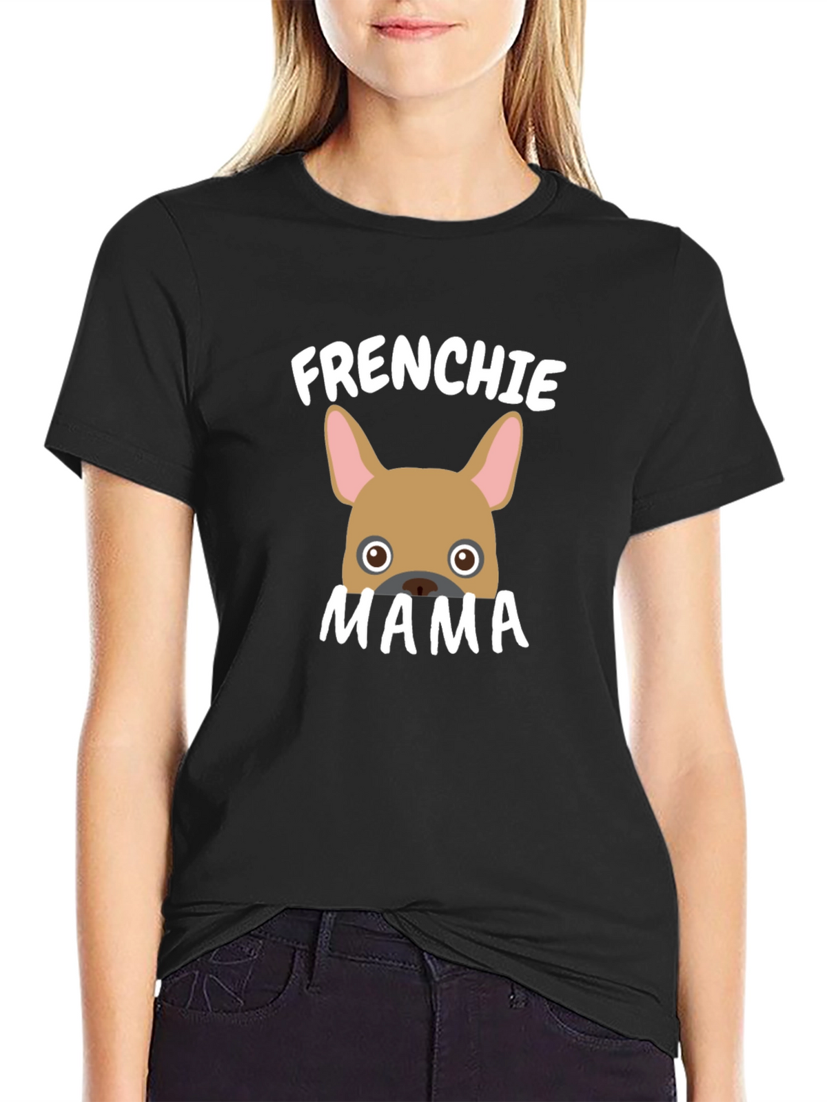 Frenchie Mama Black T-Shirt