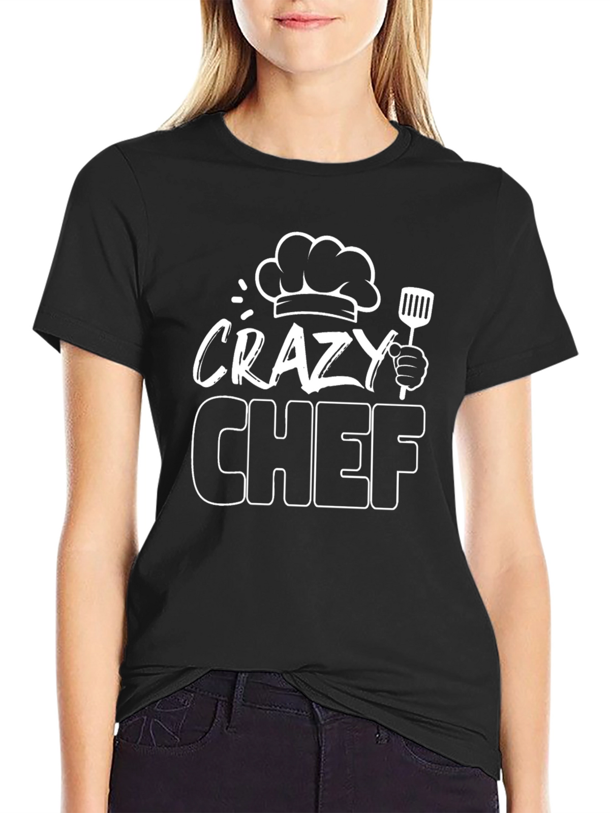 Crazy Chef Black T-Shirt - Funny Culinary Tee