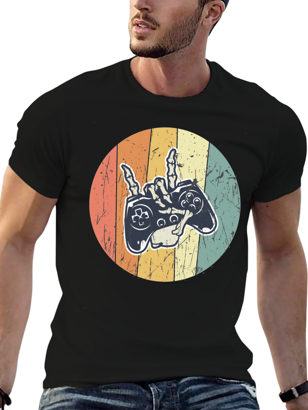 Gamer Skeleton Hand Graphic Tee