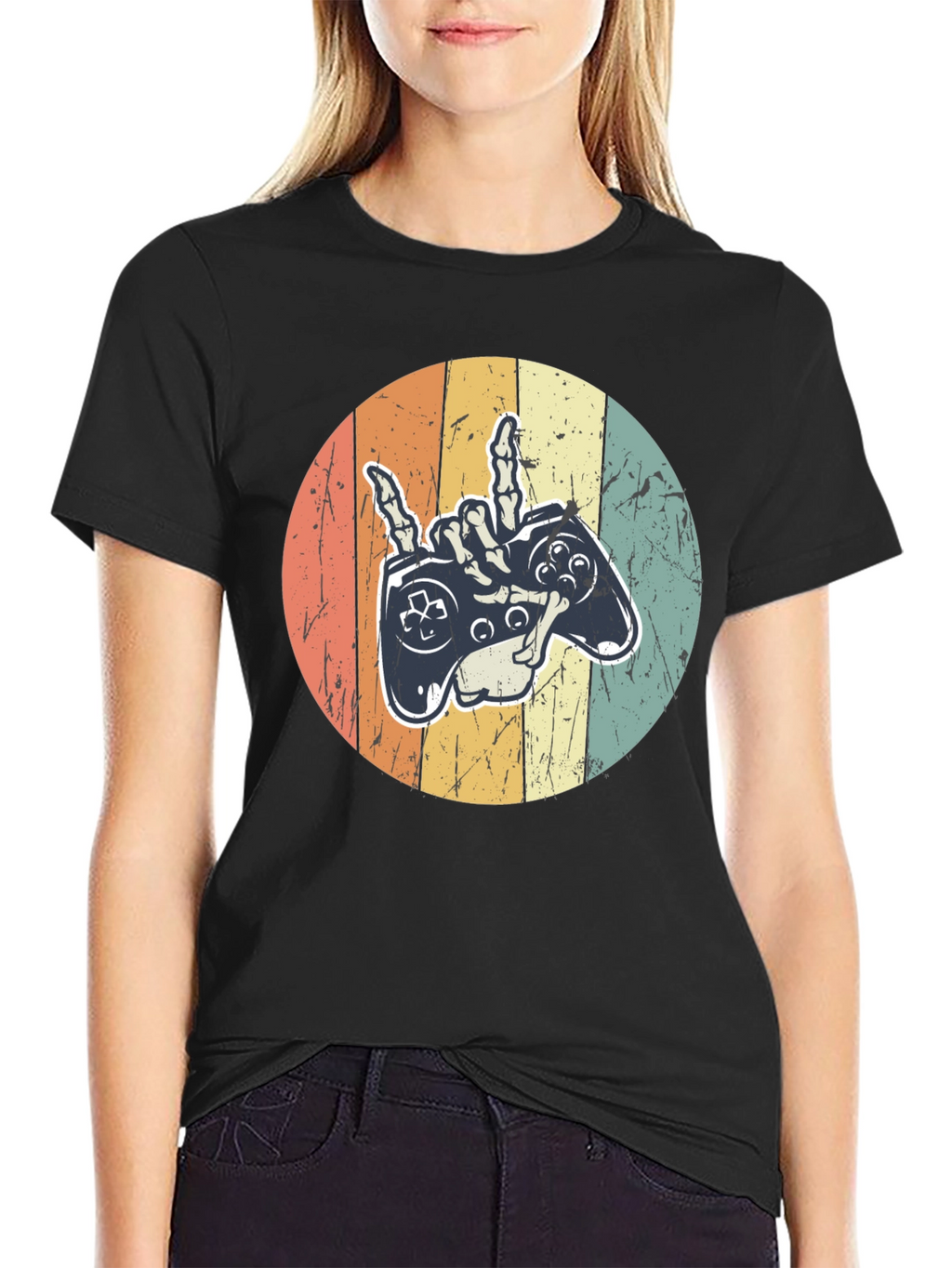 Gamer Skeleton Hand Graphic Tee