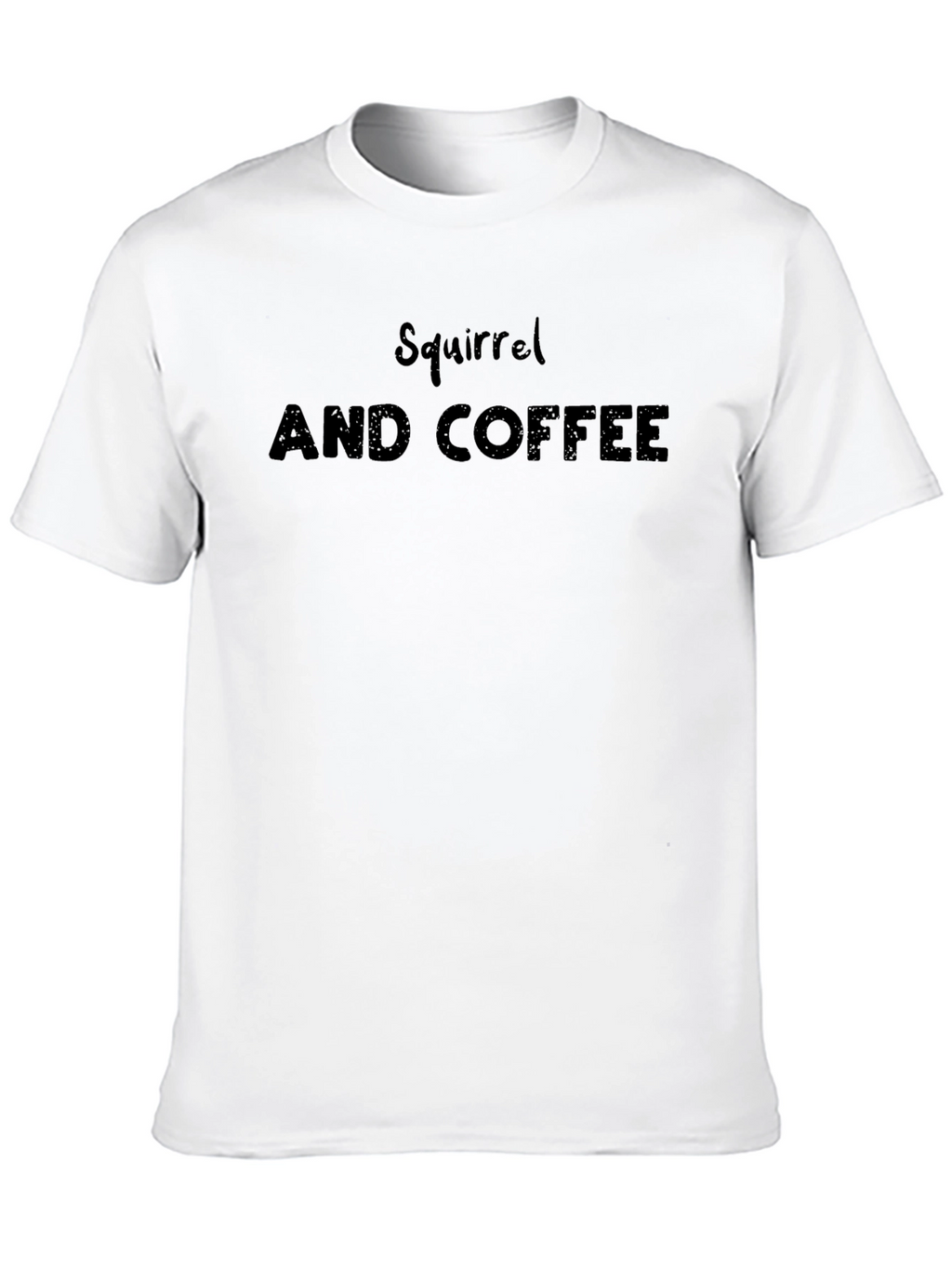 Squirrel and Coffee Black Graphic Tee