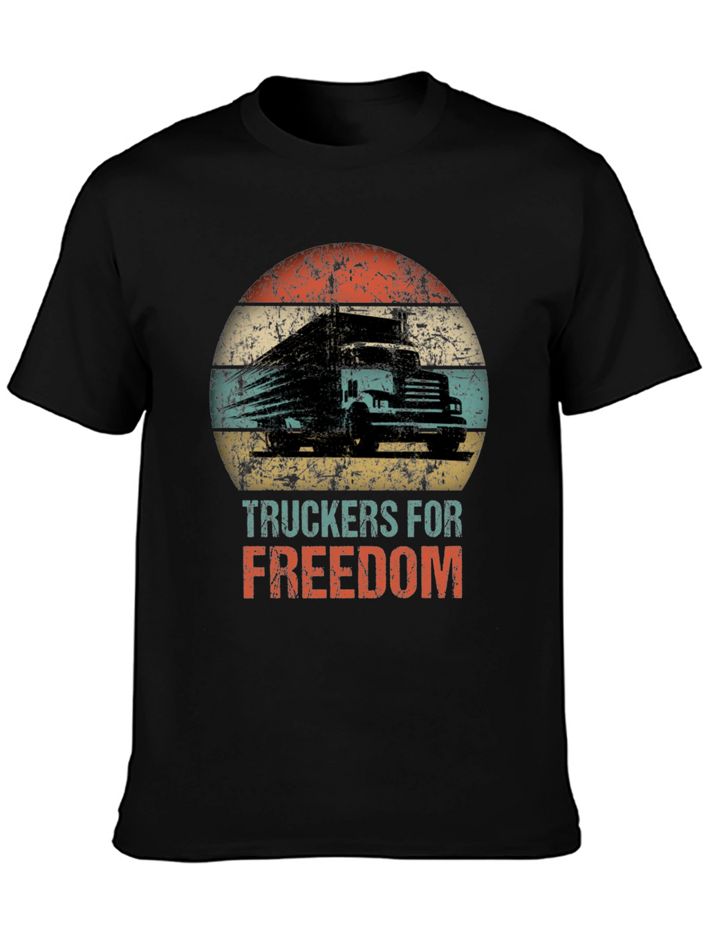 Truckers for Freedom Graphic Tee - Black Cotton