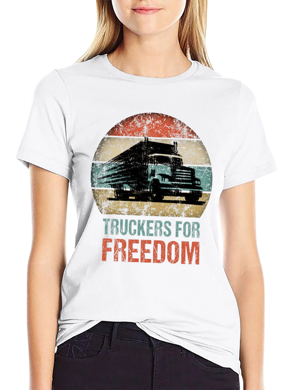 Truckers for Freedom Graphic Tee - Black Cotton