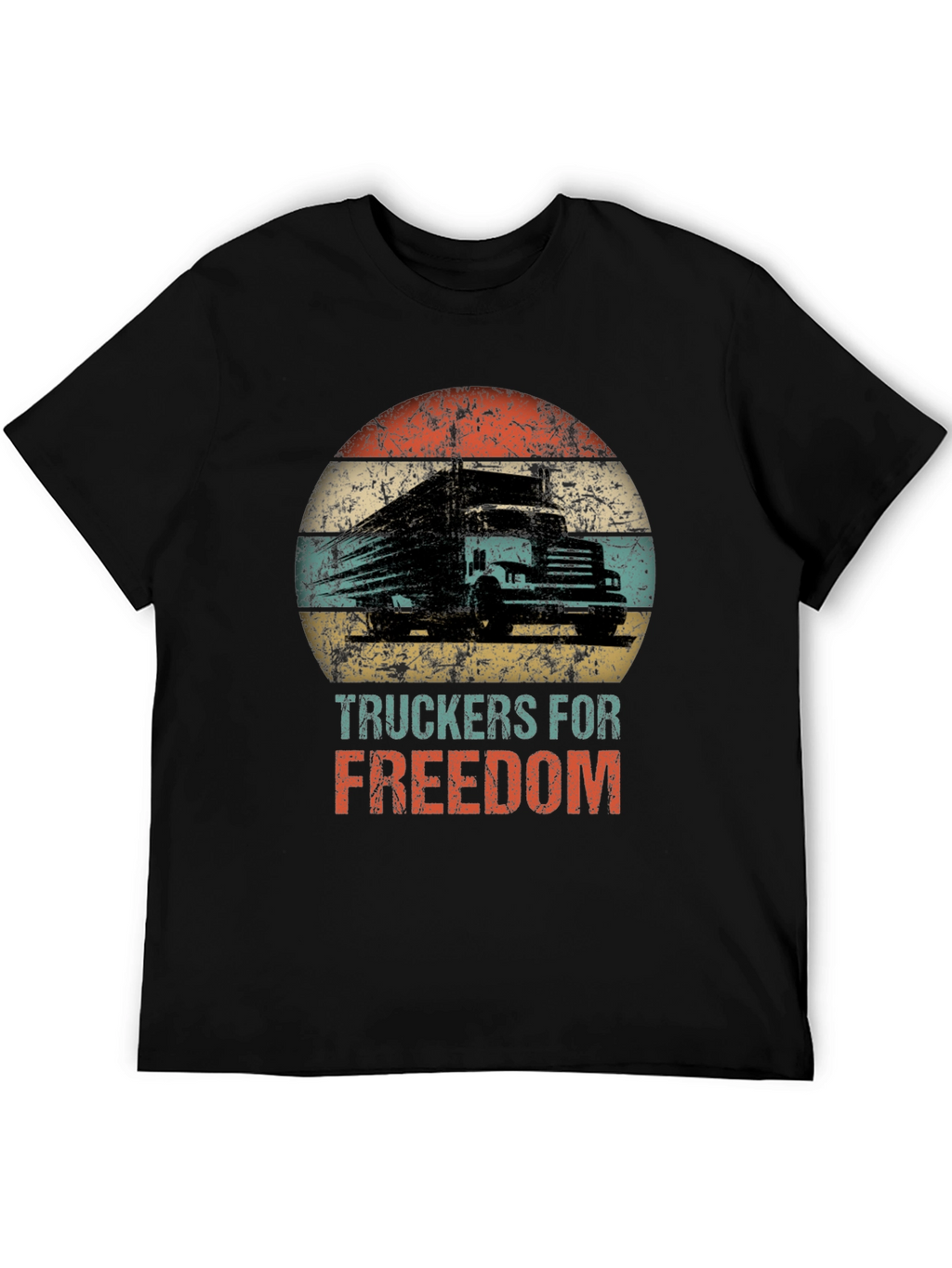 Truckers for Freedom Graphic Tee - Black Cotton