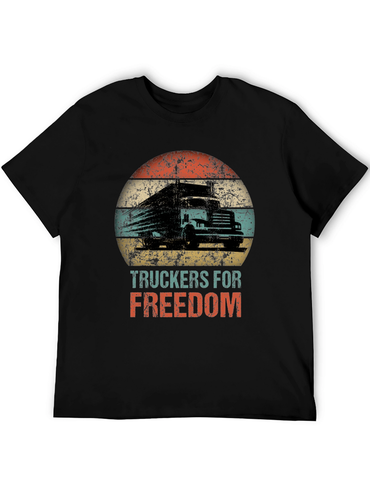 Truckers for Freedom Graphic Tee - Black Cotton