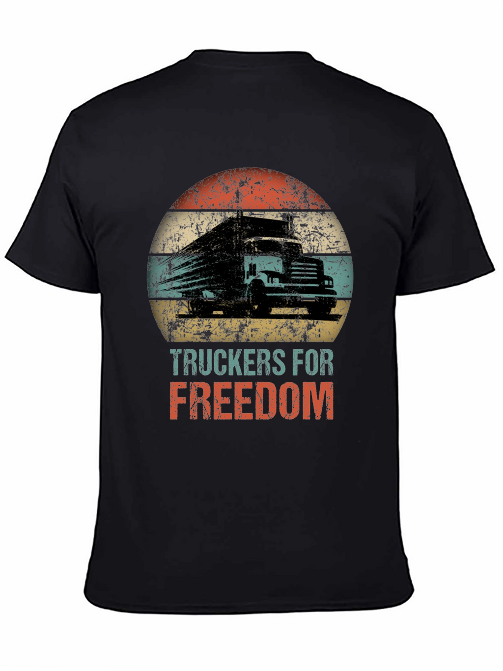 Truckers for Freedom Graphic Tee - Black Cotton