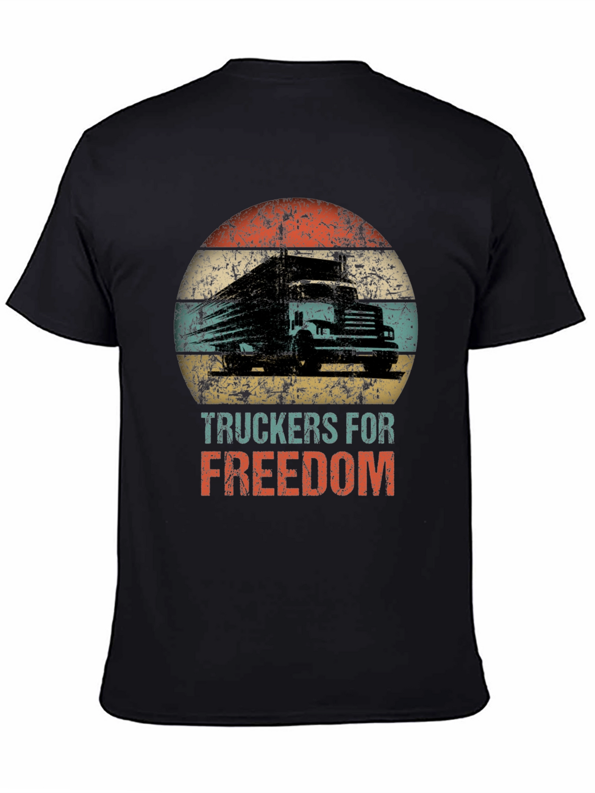 Truckers for Freedom Graphic Tee - Black Cotton