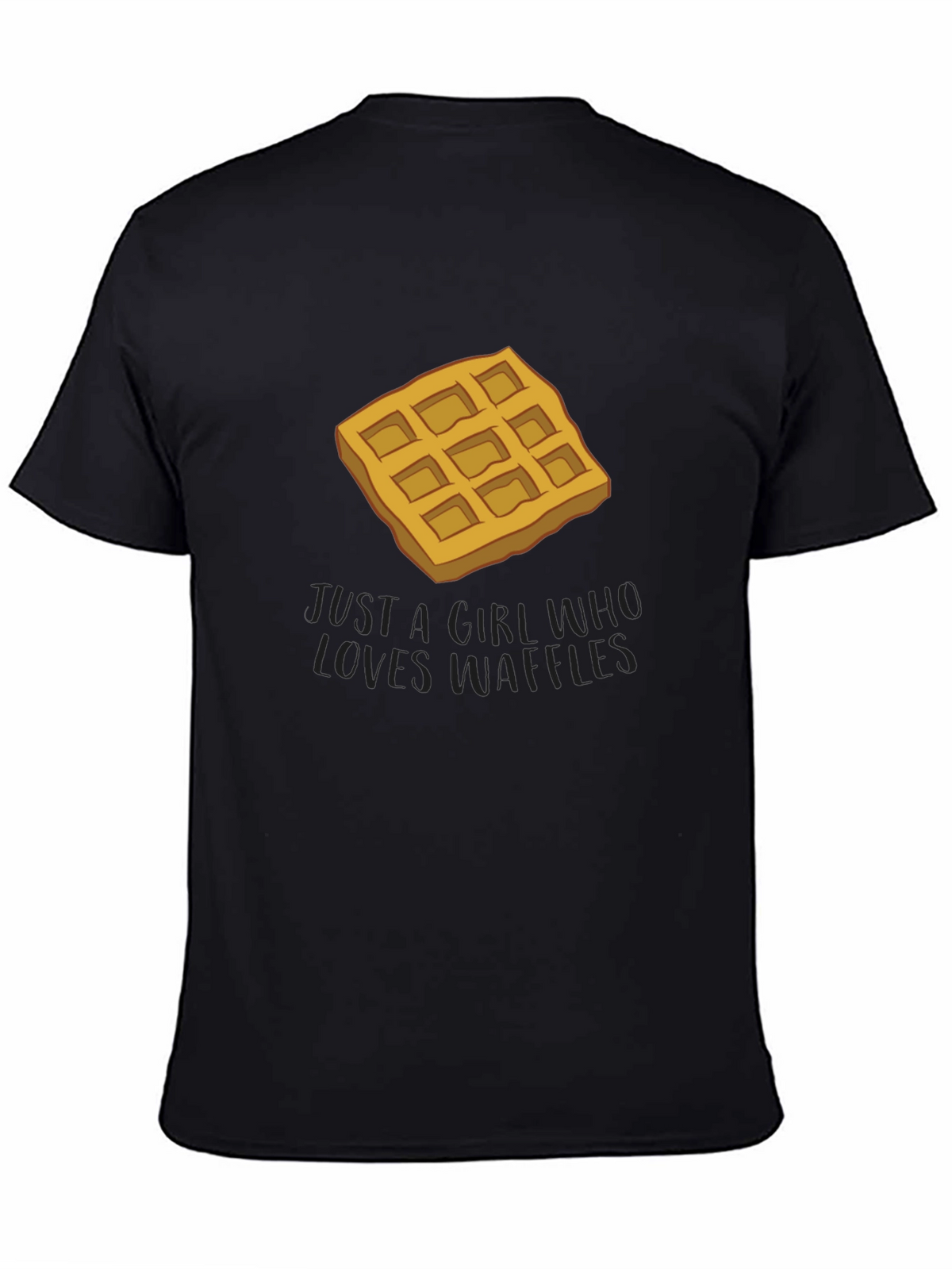 Waffle Lover T-Shirt - Black Cotton Blend Tee